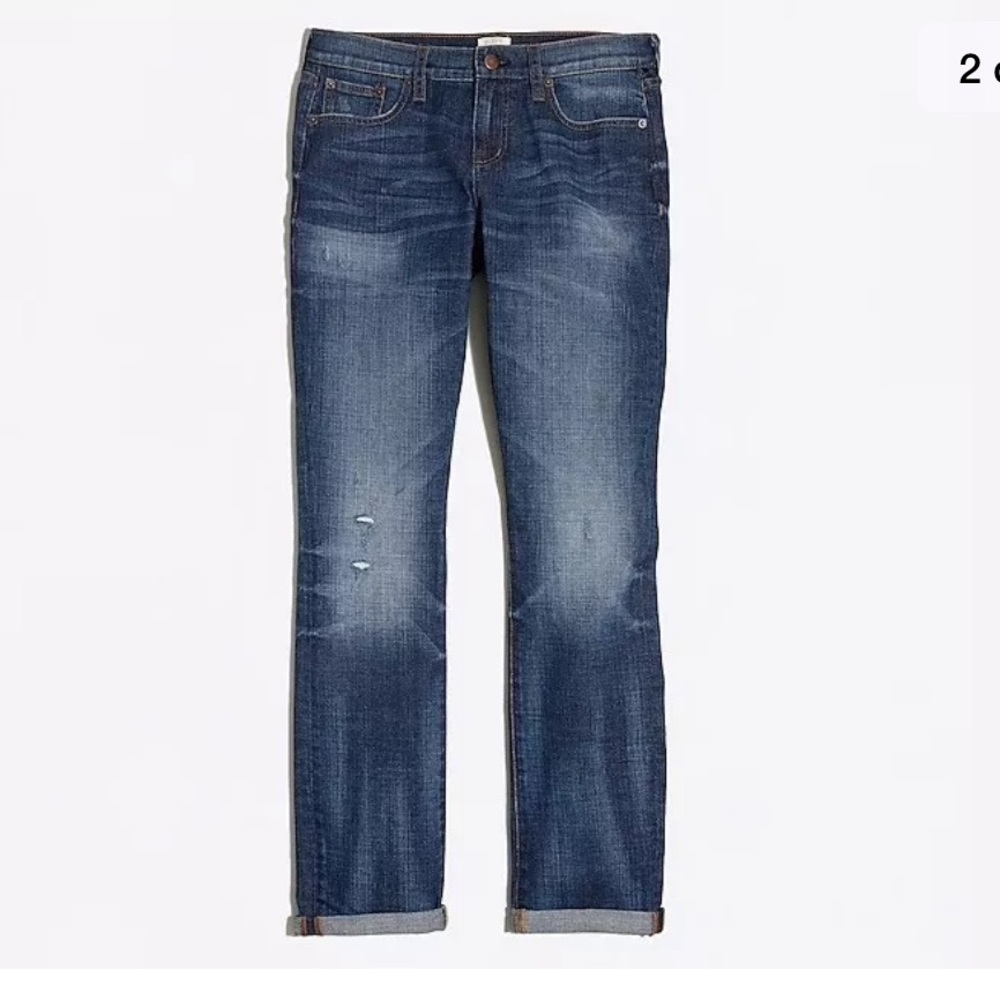 J Crew San Jose Wash Boyfriend Jeans Distressed